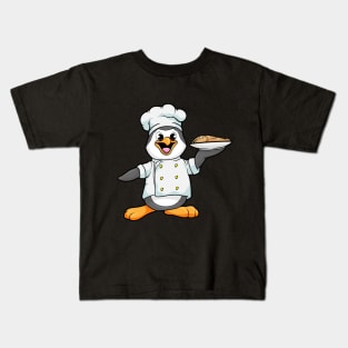 Pinguin als Koch mit Fisch Kids T-Shirt